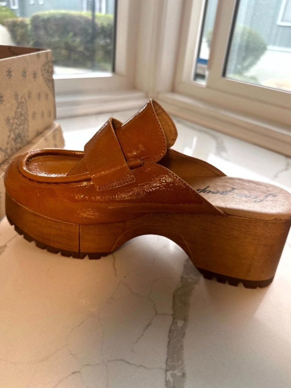 Brand New in Box: Free People "Corbin" Loafer Clogs in Sedona Tan -Sz 39 (US 9)